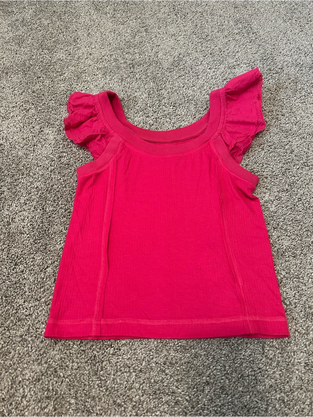 Pilcro Pink Ruffle Tank Top